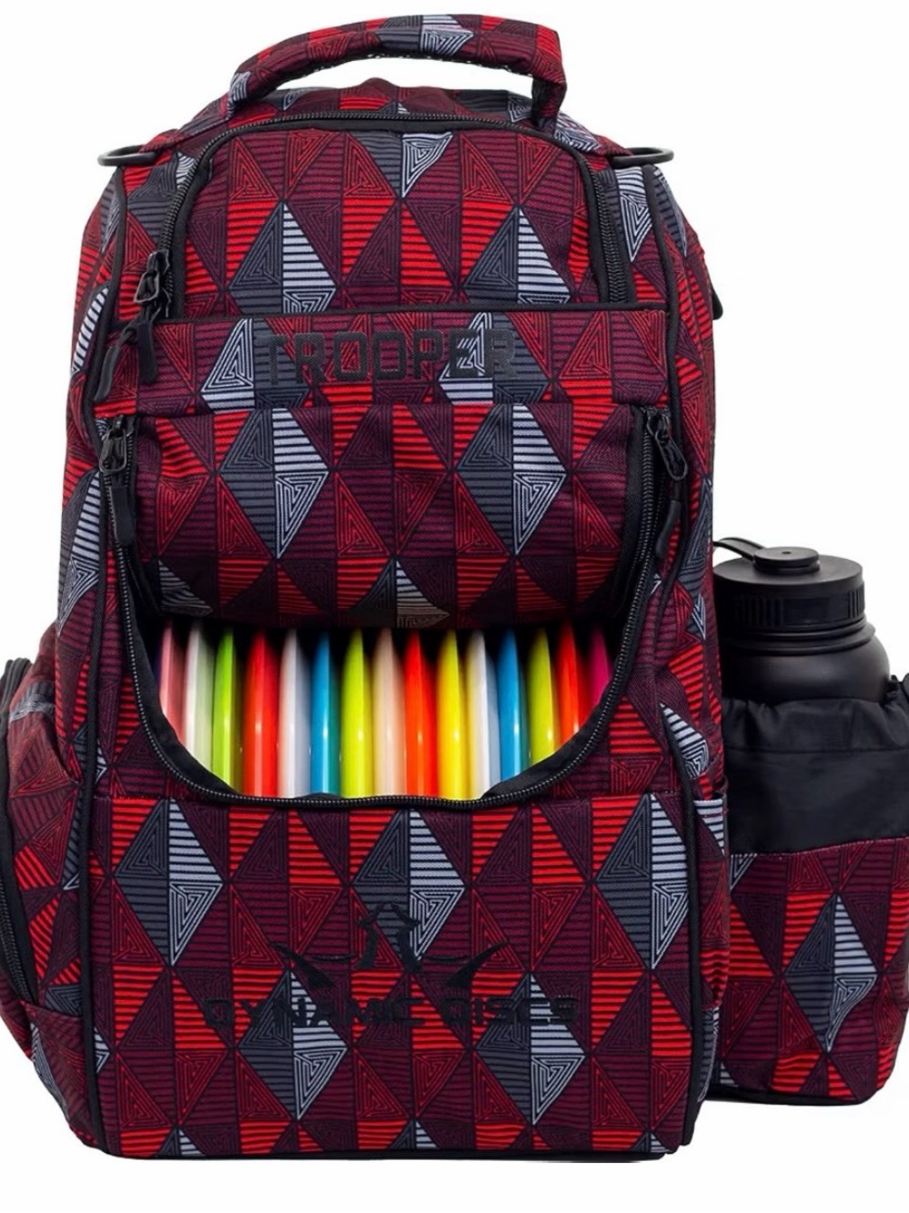 Dynamic Discs Disc Golf Backpack - Red Geometric Carry Bag